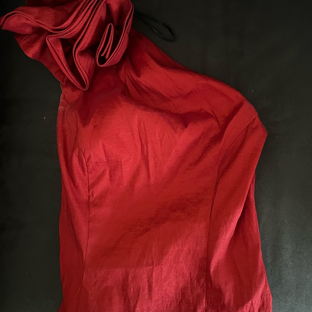 Jessica McClintock Red One Shoulder Dress, Size 4